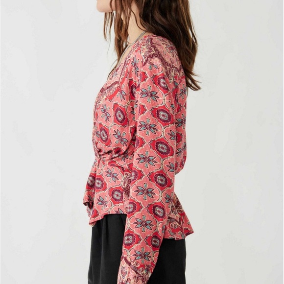 Free People Pink Floral Blouse - Picture 4 of 11